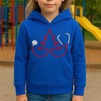 Stethoscope Christmas Tree Doctors Holiday Nurses Holiday Gift Kids Hoodie thumb 3