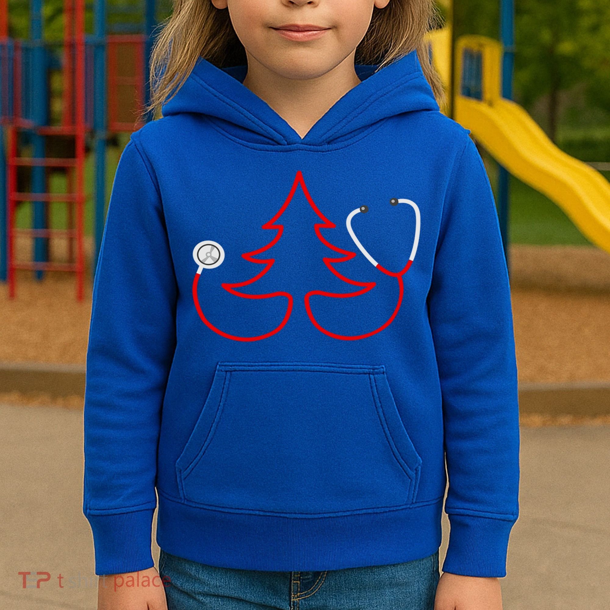 Stethoscope Christmas Tree Doctors Holiday Nurses Holiday Gift Kids Hoodie