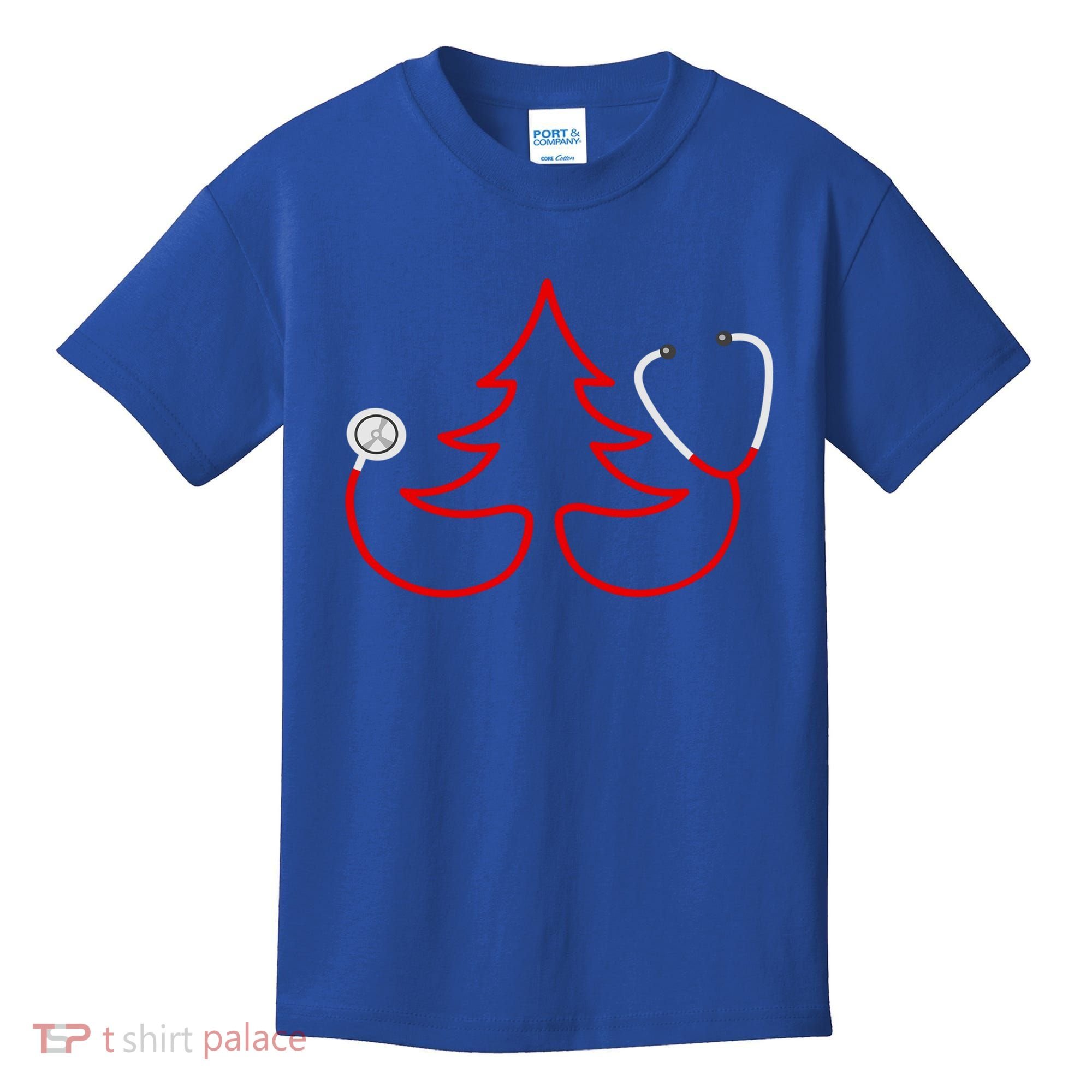 Stethoscope Christmas Tree Doctors Holiday Nurses Holiday Gift Kids T-Shirt