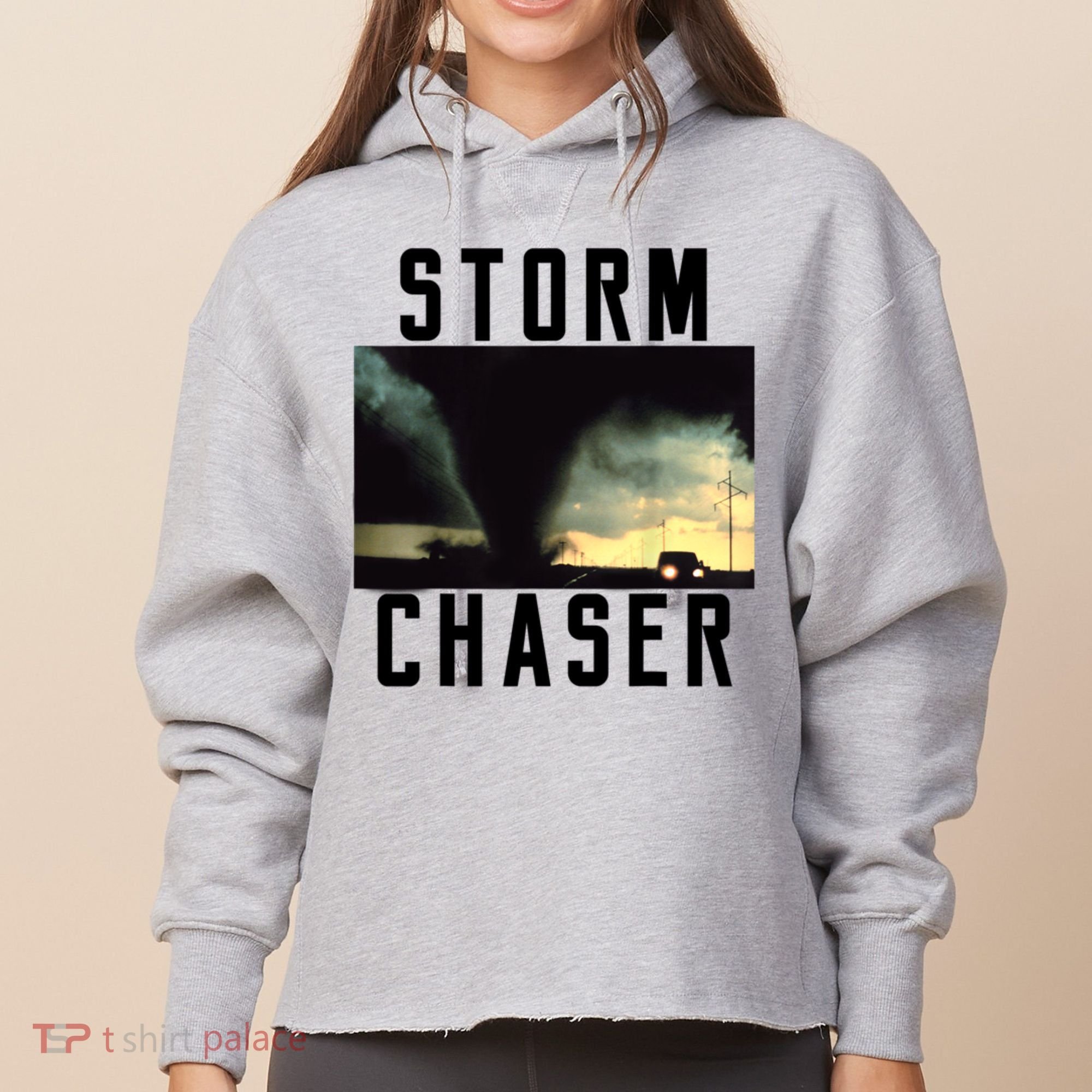 Storm Chaser Tornado Picture Weather Meteorologist Ladies Heavyweight Boxy Pullover Hoodie