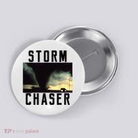 Storm Chaser Tornado Picture Weather Meteorologist Button thumb 0