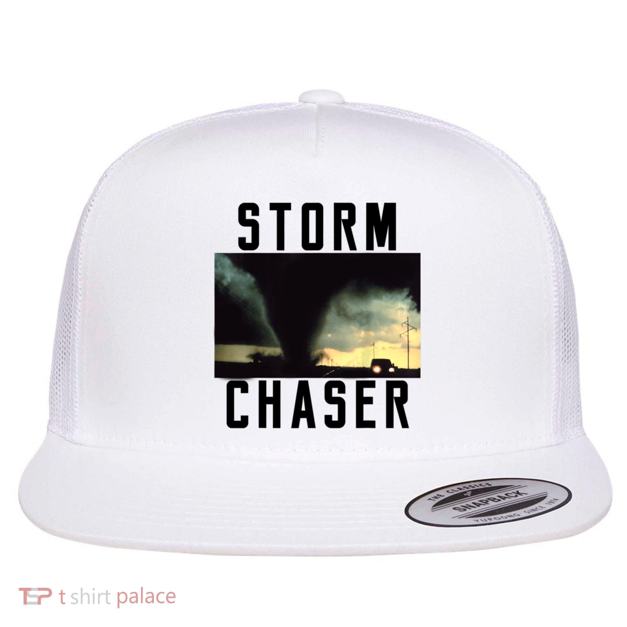 Storm Chaser Tornado Picture Weather Meteorologist Flat Bill Trucker Hat