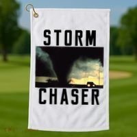 Storm Chaser Tornado Picture Weather Meteorologist Golf Towel thumb 1