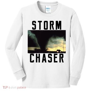 Storm Chaser Tornado Picture Weather Meteorologist Kids Long Sleeve Shirt