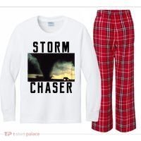 Storm Chaser Tornado Picture Weather Meteorologist Kids Long Sleeve Plaid Pajama Set thumb 0