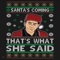 Santa's Coming That's What She Said Christmas Gift Women's Hoodie thumb 2