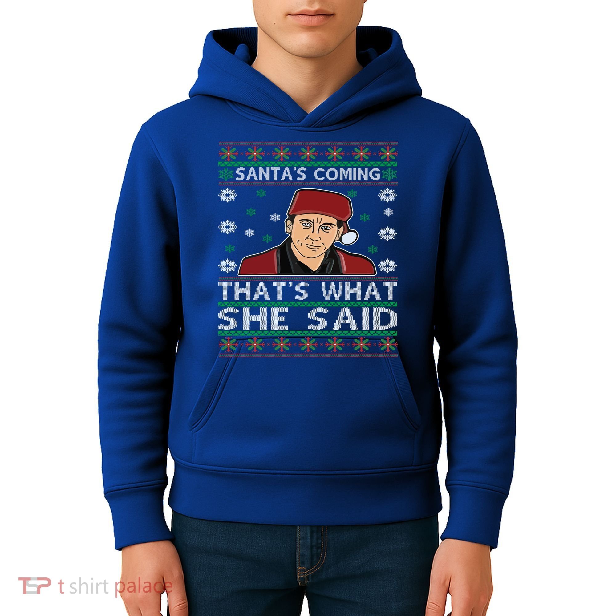 Santa's Coming That's What She Said Christmas Gift Kids Hoodie