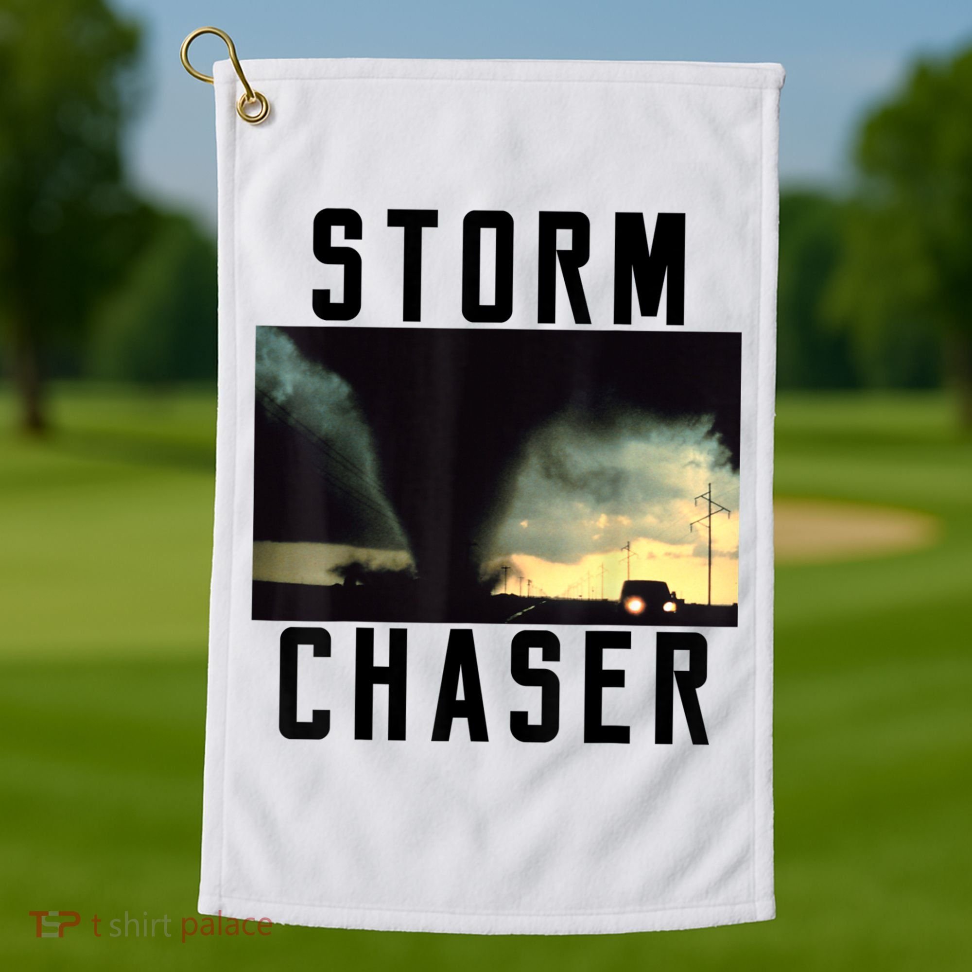 Storm Chaser Tornado Picture Gift Weather Meteorologist Gift Golf Towel