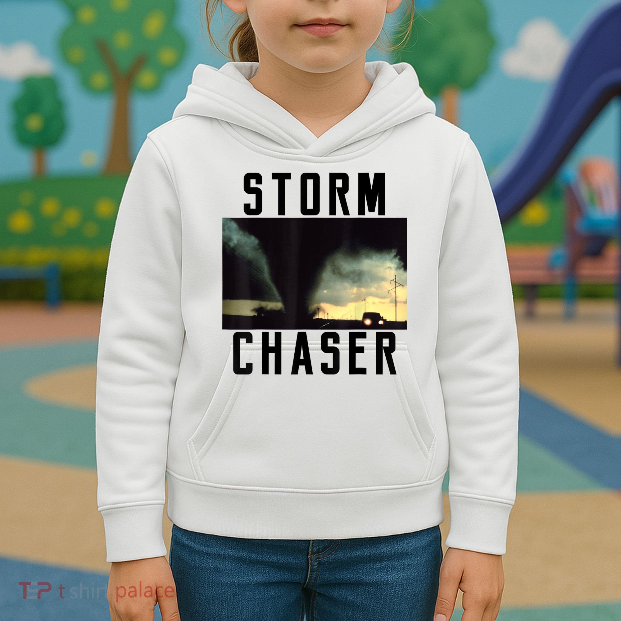 Storm Chaser Tornado Picture Gift Weather Meteorologist Gift Kids Hoodie