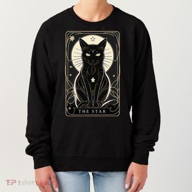 Star Cat Tarot Card Graphic For Tarot Cat Lovers Women's Sweatshirt