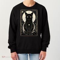 Star Cat Tarot Card Graphic For Tarot Cat Lovers Women's Sweatshirt thumb 0