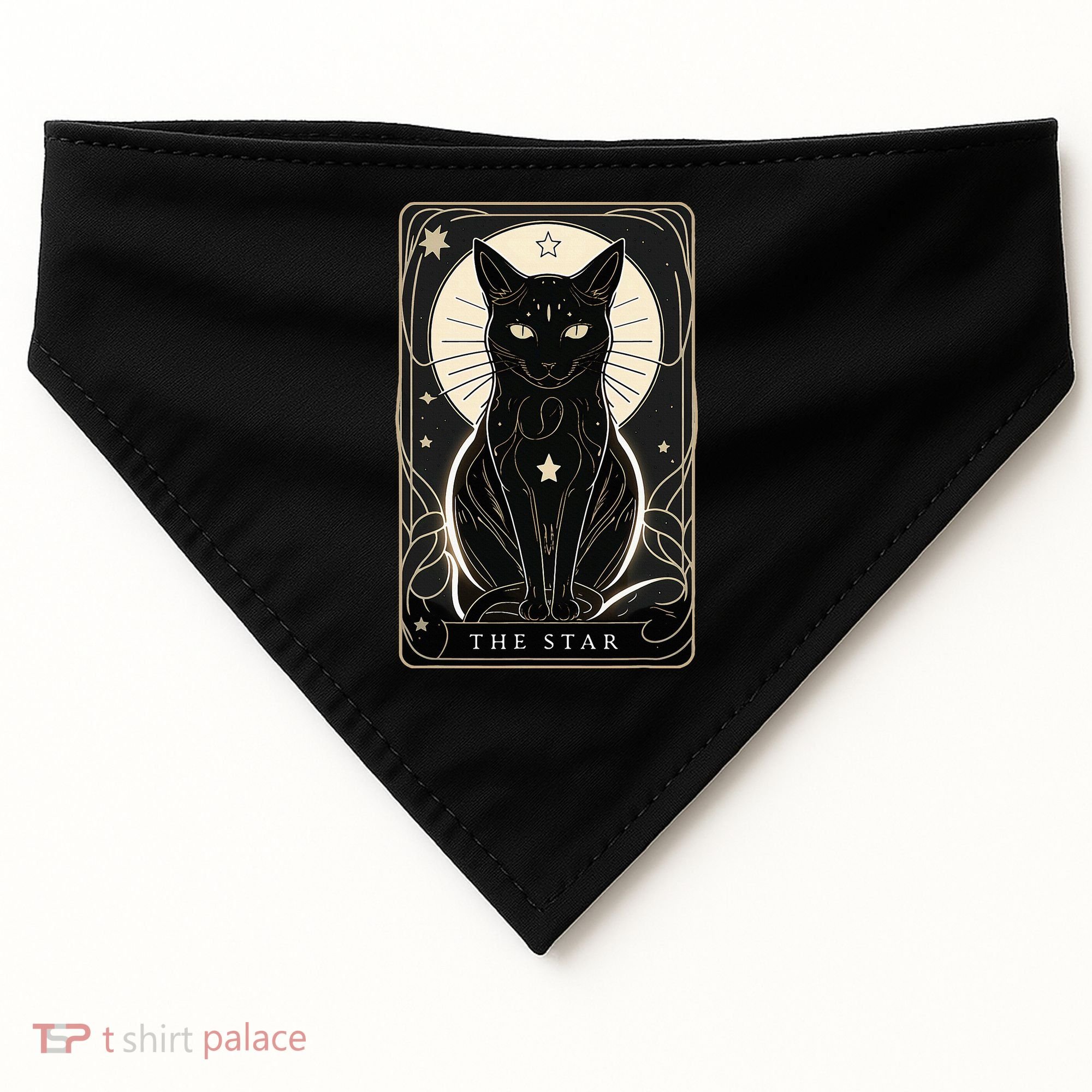 Star Cat Tarot Card Graphic For Tarot Cat Lovers USA-Made Doggie Bandana
