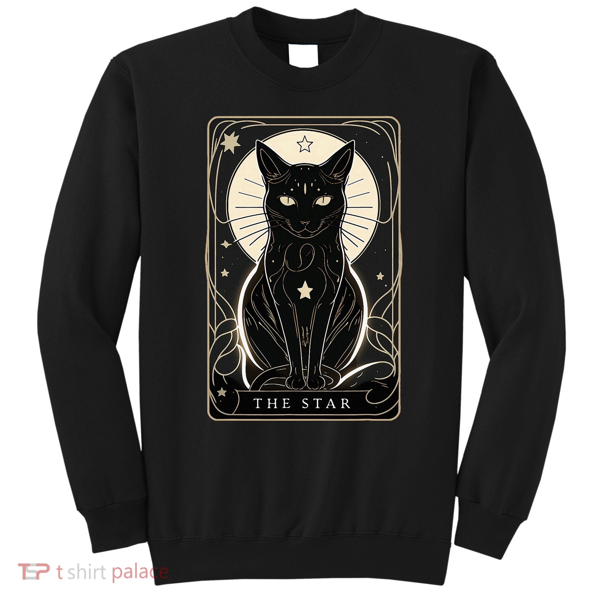 Star Cat Tarot Card Graphic For Tarot Cat Lovers Sweatshirt