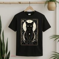 Star Cat Tarot Card Graphic For Tarot Cat Lovers T-Shirt thumb 2