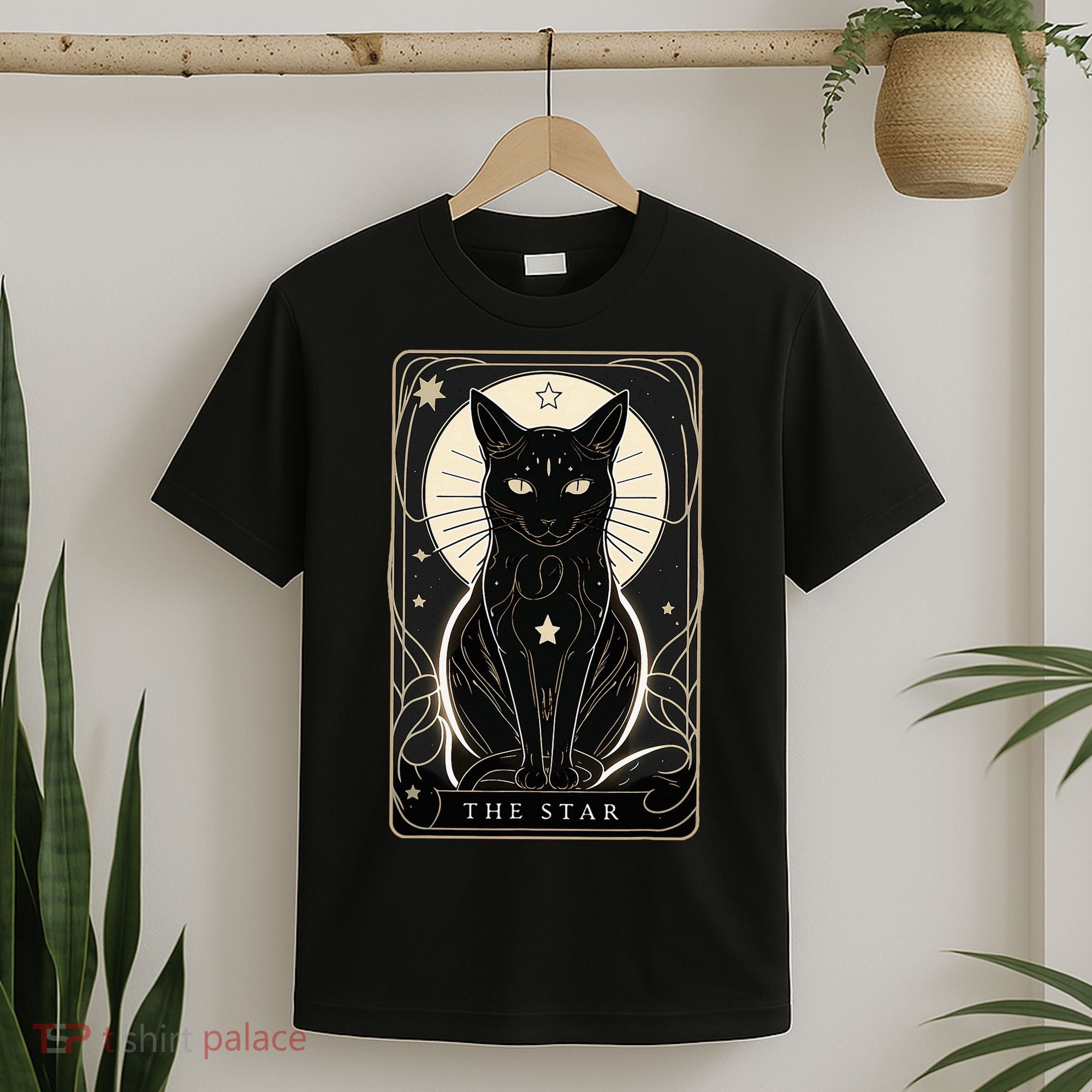 Star Cat Tarot Card Graphic For Tarot Cat Lovers T-Shirt