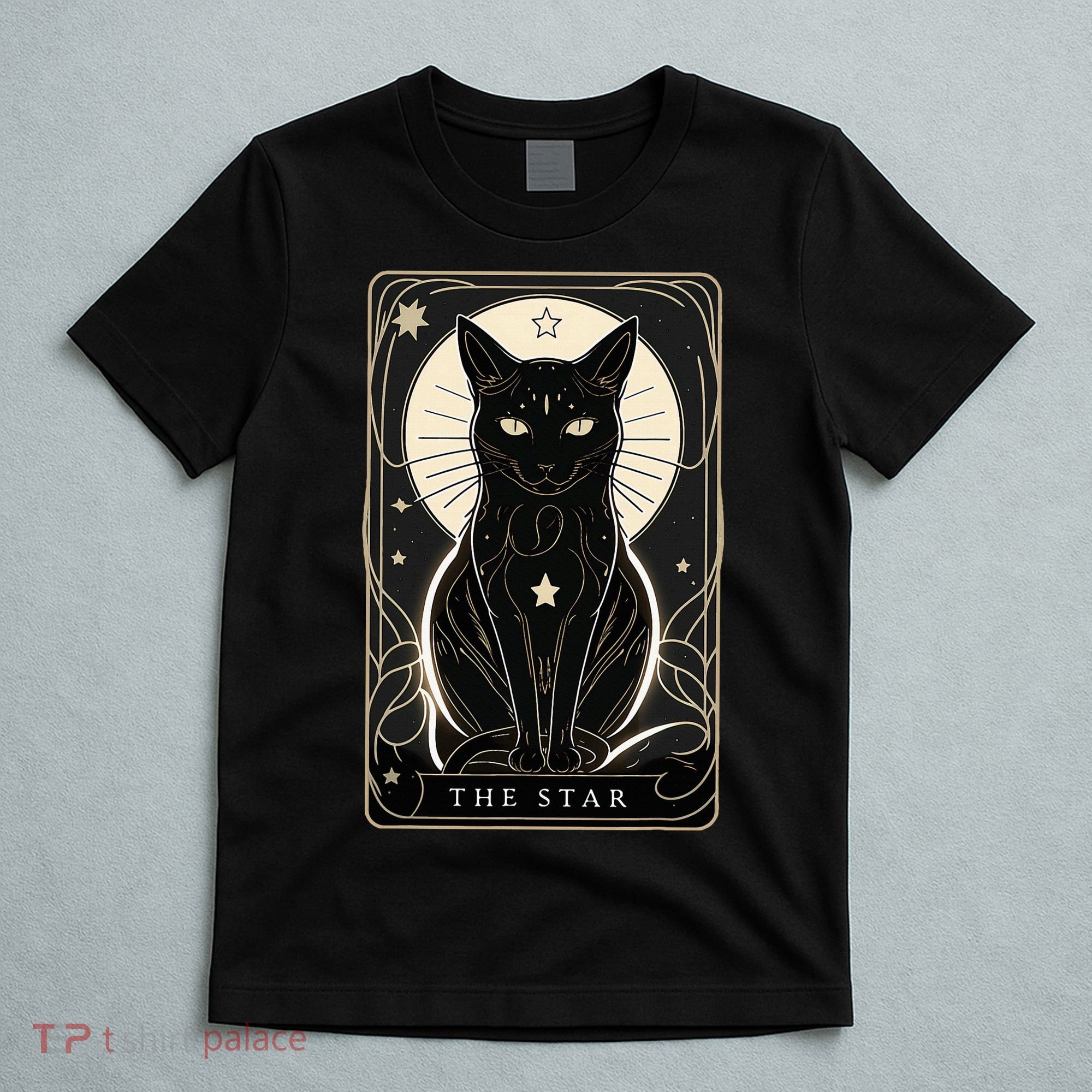 Star Cat Tarot Card Graphic For Tarot Cat Lovers T-Shirt