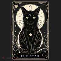 Star Cat Tarot Card Graphic For Tarot Cat Lovers Beanie thumb 2