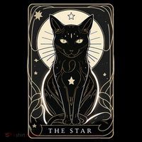 Star Cat Tarot Card Graphic For Tarot Cat Lovers Women's Hoodie thumb 2