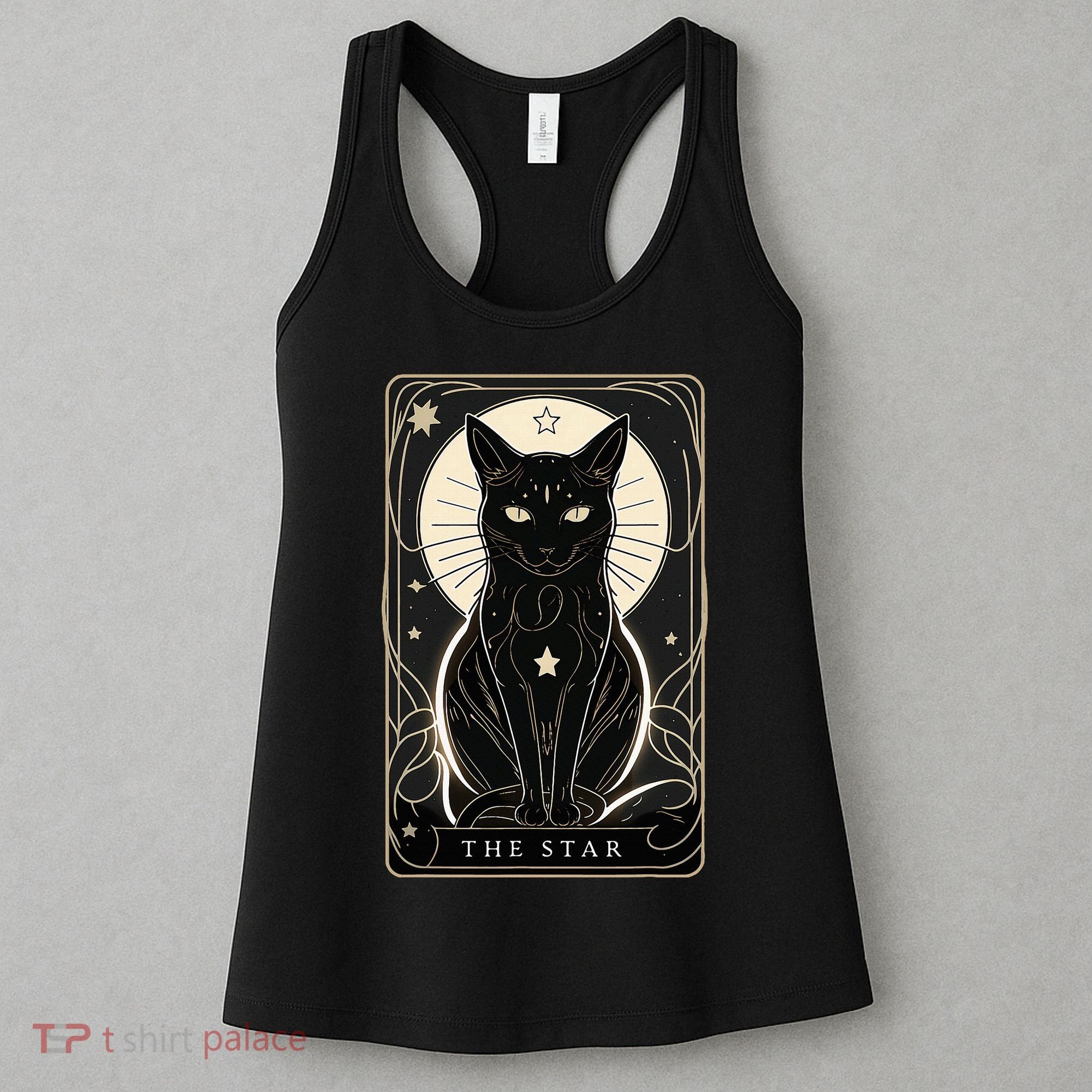Star Cat Tarot Card Graphic For Tarot Cat Lovers Women's Tank Top