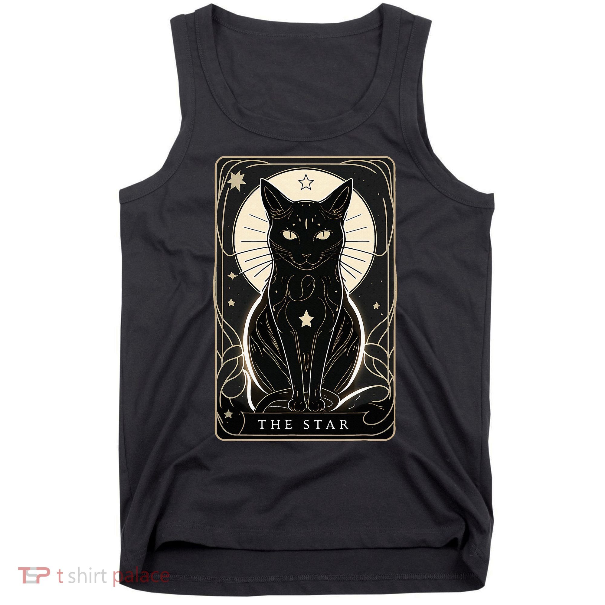 Star Cat Tarot Card Graphic For Tarot Cat Lovers Tank Top