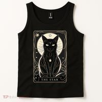 Star Cat Tarot Card Graphic For Tarot Cat Lovers Tank Top thumb 2