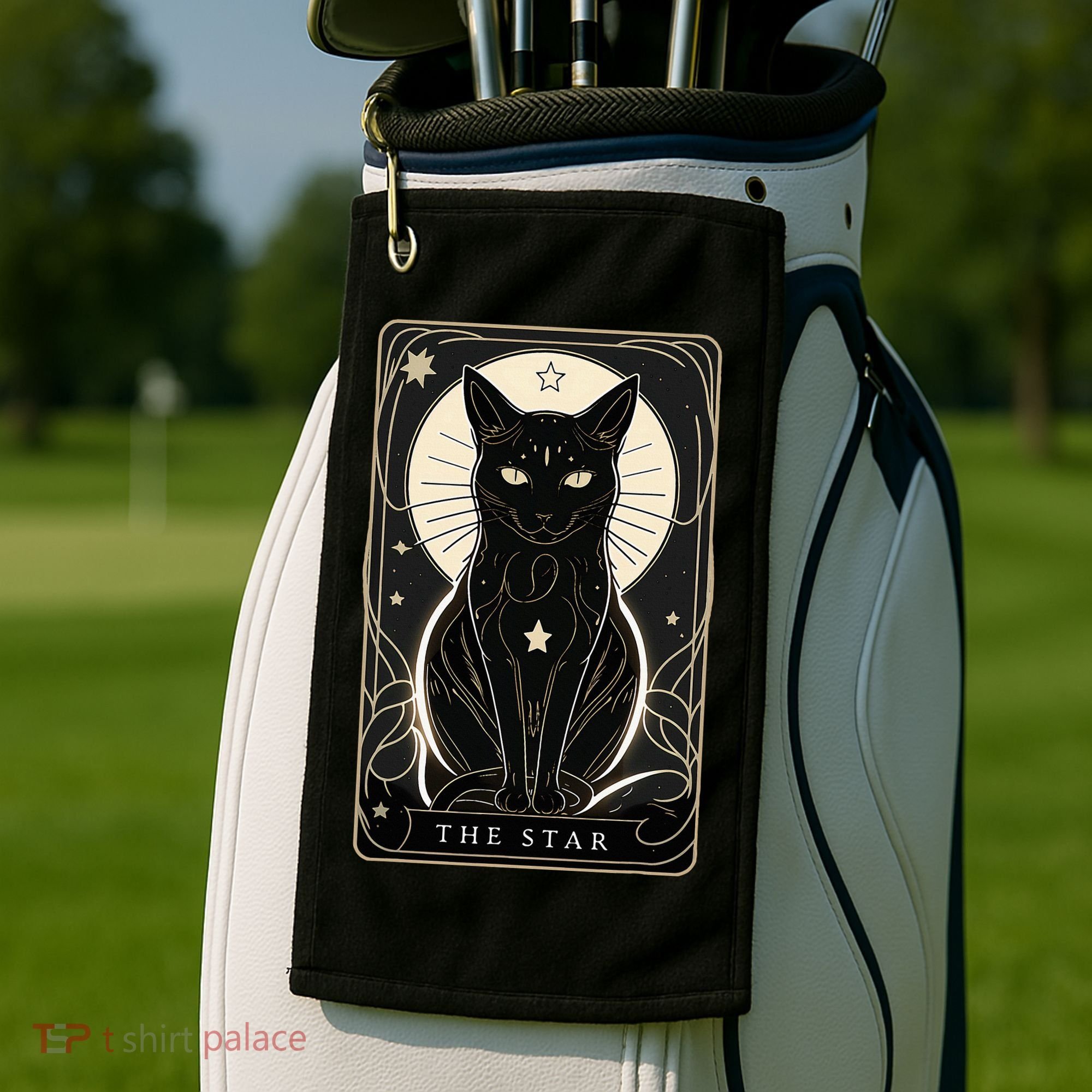 Star Cat Tarot Card Graphic For Tarot Cat Lovers Golf Towel