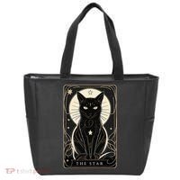 Star Cat Tarot Card Graphic For Tarot Cat Lovers Tote Bag thumb 0