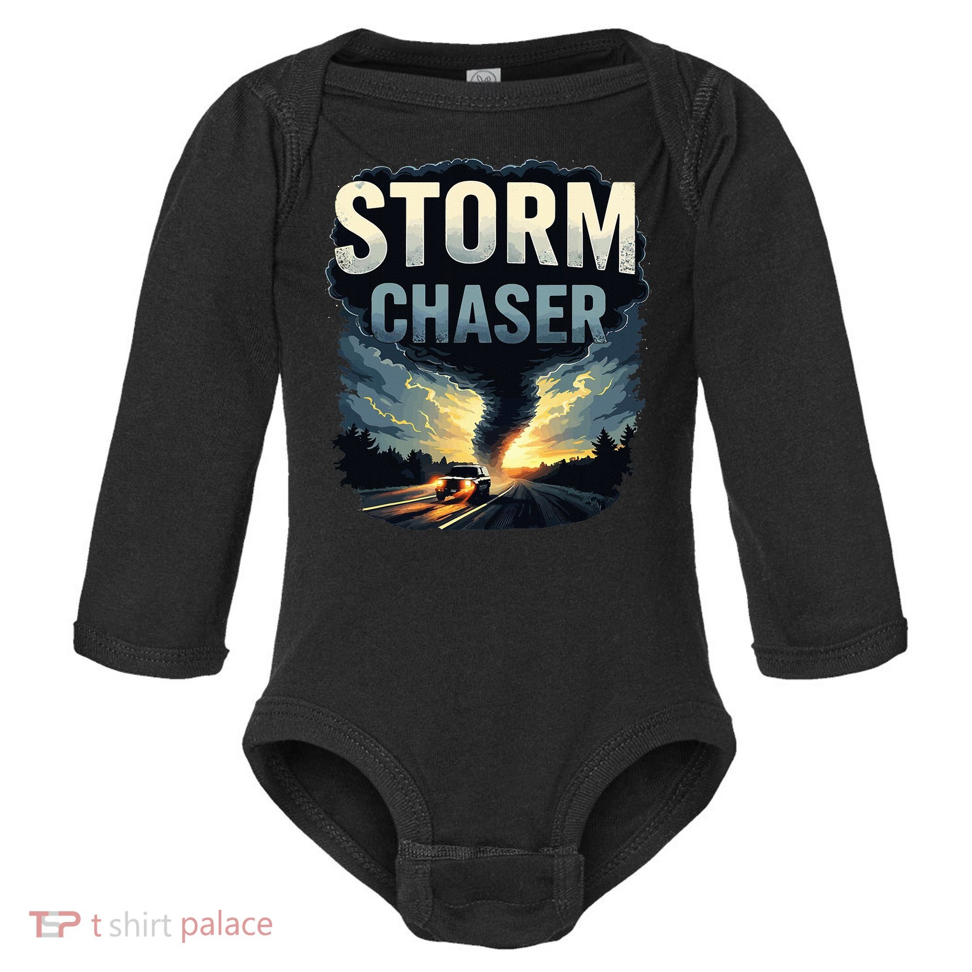 Storm Chaser Tornado Picture Weather Meteorologist Baby Long Sleeve Bodysuit