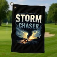 Storm Chaser Tornado Picture Weather Meteorologist Golf Towel thumb 1