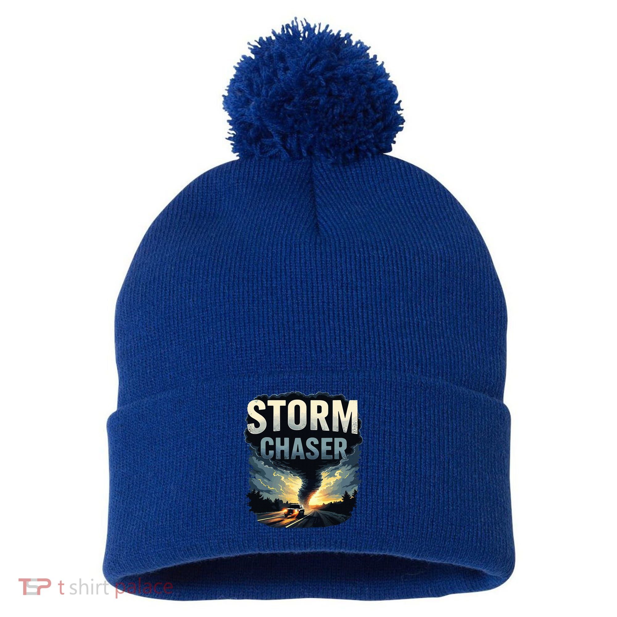 Storm Chaser Tornado Picture Weather Meteorologist Pom Pom 12in Knit Beanie