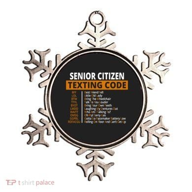 Senior Citizen Texting Code Funny Ornament