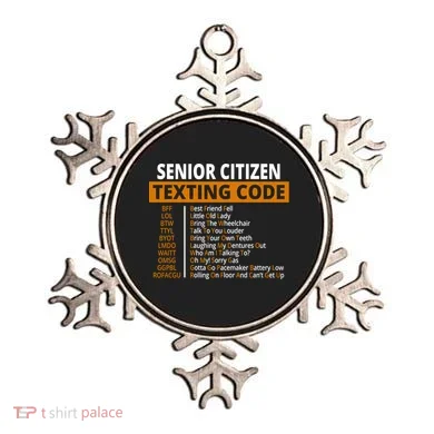 Senior Citizen Texting Code Funny Ornament