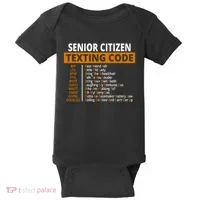 Senior Citizen Texting Code Funny Baby Bodysuit thumb 0