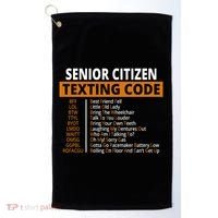 Senior Citizen Texting Code Funny Golf Towel thumb 0
