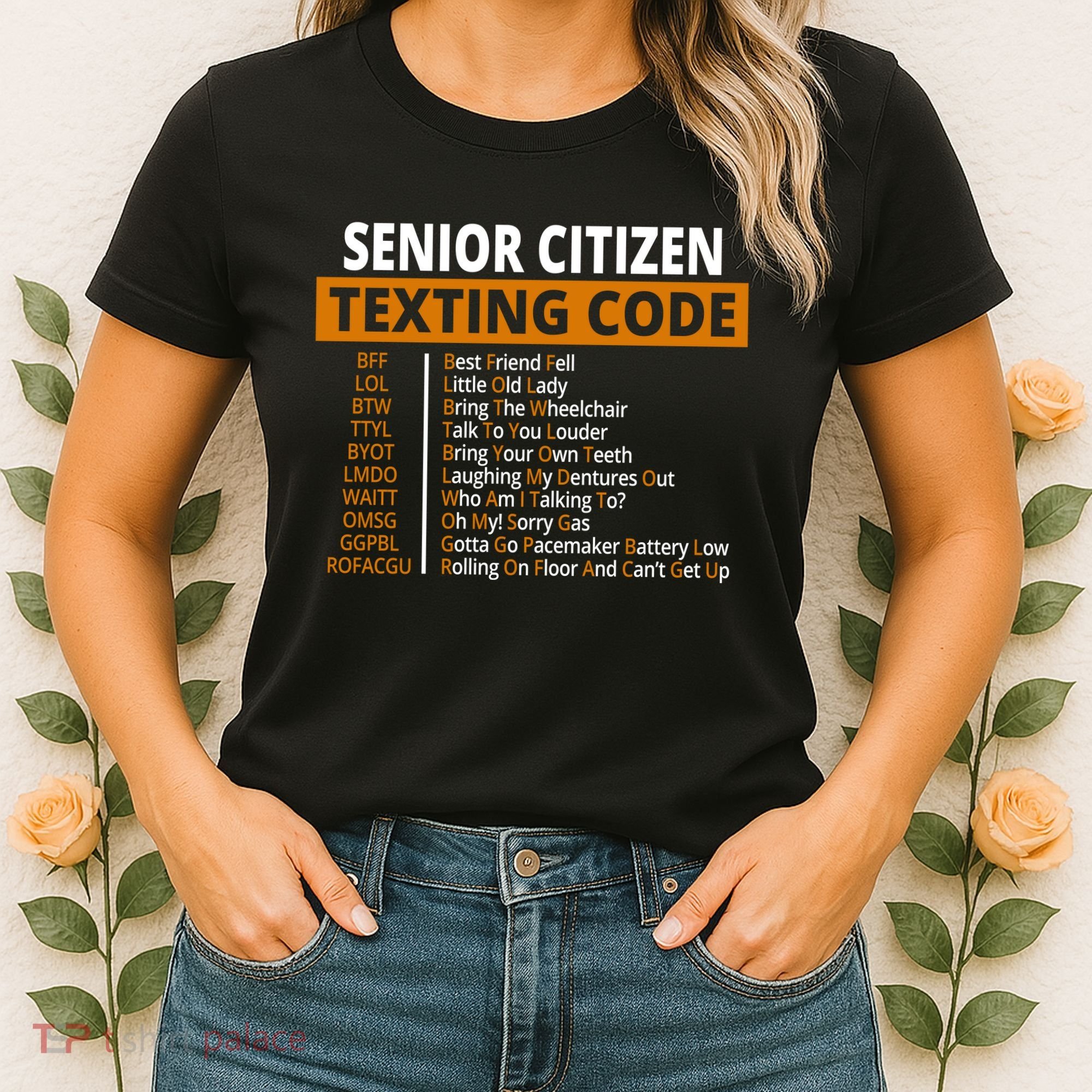Senior Citizen Texting Code Funny Women's T-Shirt