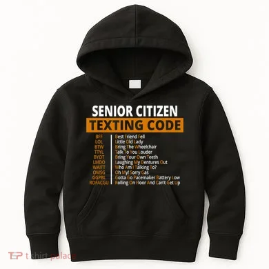 Senior Citizen Texting Code Funny Kids Hoodie