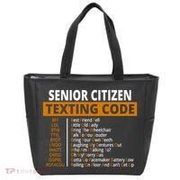 Senior Citizen Texting Code Funny Tote Bag thumb 0