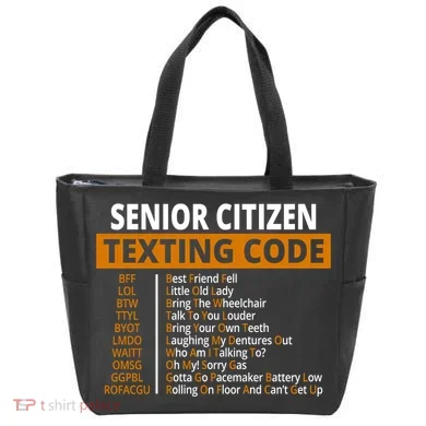 Senior Citizen Texting Code Funny Tote Bag