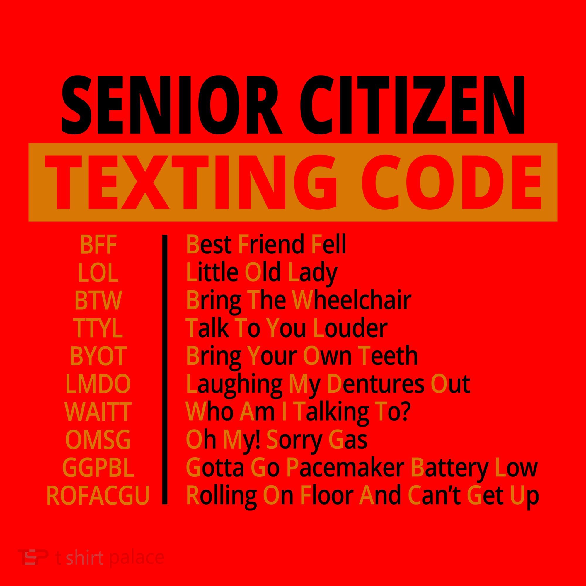 Senior Citizen Texting Code Funny Santa Hat