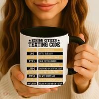 Senior Citizen Texting Code Funny Old People Gift Coffee Mug thumb 3