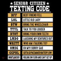 Senior Citizen Texting Code Funny Old People Gift Polo thumb 3