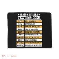 Senior Citizen Texting Code Funny Old People Gift Mousepad thumb 0