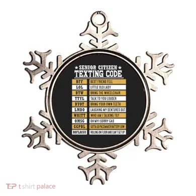 Senior Citizen Texting Code Funny Old People Gift Ornament