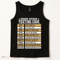 Senior Citizen Texting Code Funny Old People Gift Tank Top thumb 2