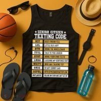 Senior Citizen Texting Code Funny Old People Gift Tank Top thumb 4