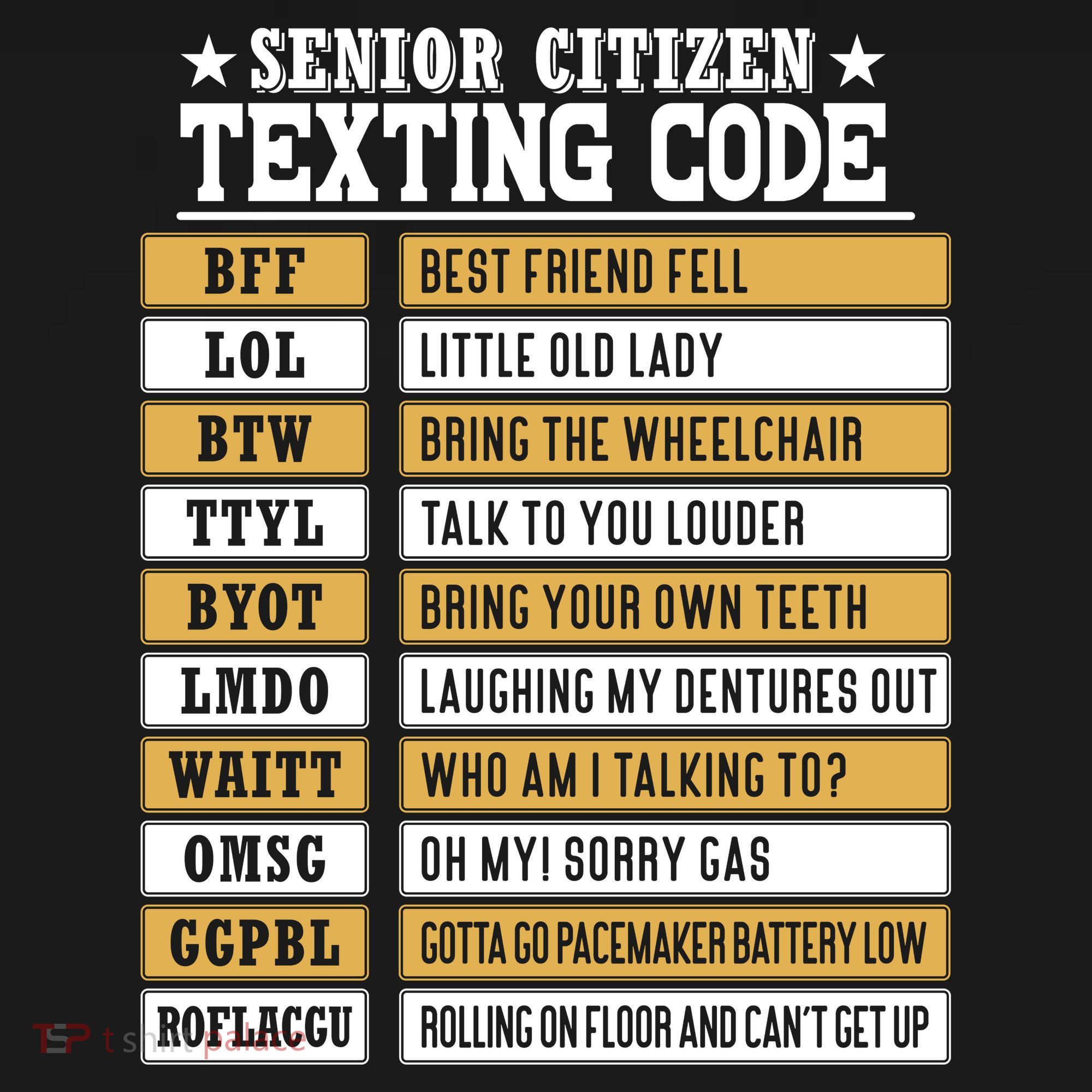 Senior Citizen Texting Code Funny Old People Gift Tank Top