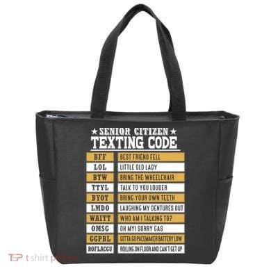 Senior Citizen Texting Code Funny Old People Gift Tote Bag