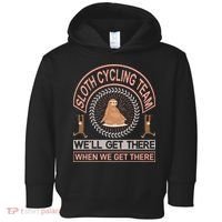 Sloth Cycling Team We'll Get There When We Get There Toddler Hoodie thumb 0