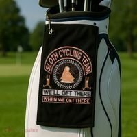 Sloth Cycling Team We'll Get There When We Get There Golf Towel thumb 2