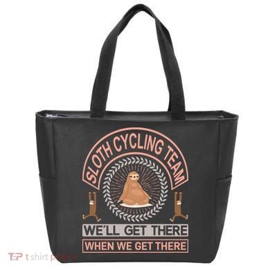 Sloth Cycling Team We'll Get There When We Get There Tote Bag